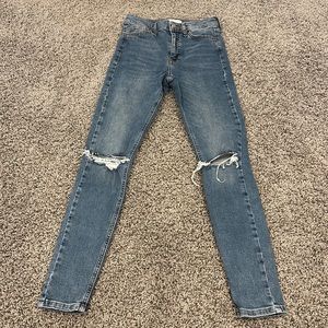 Topshop Ripped Blue Jeans